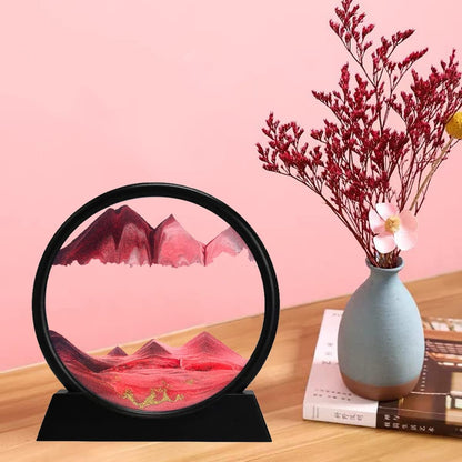 3D Sand Art - Pink Round Frame, 7"